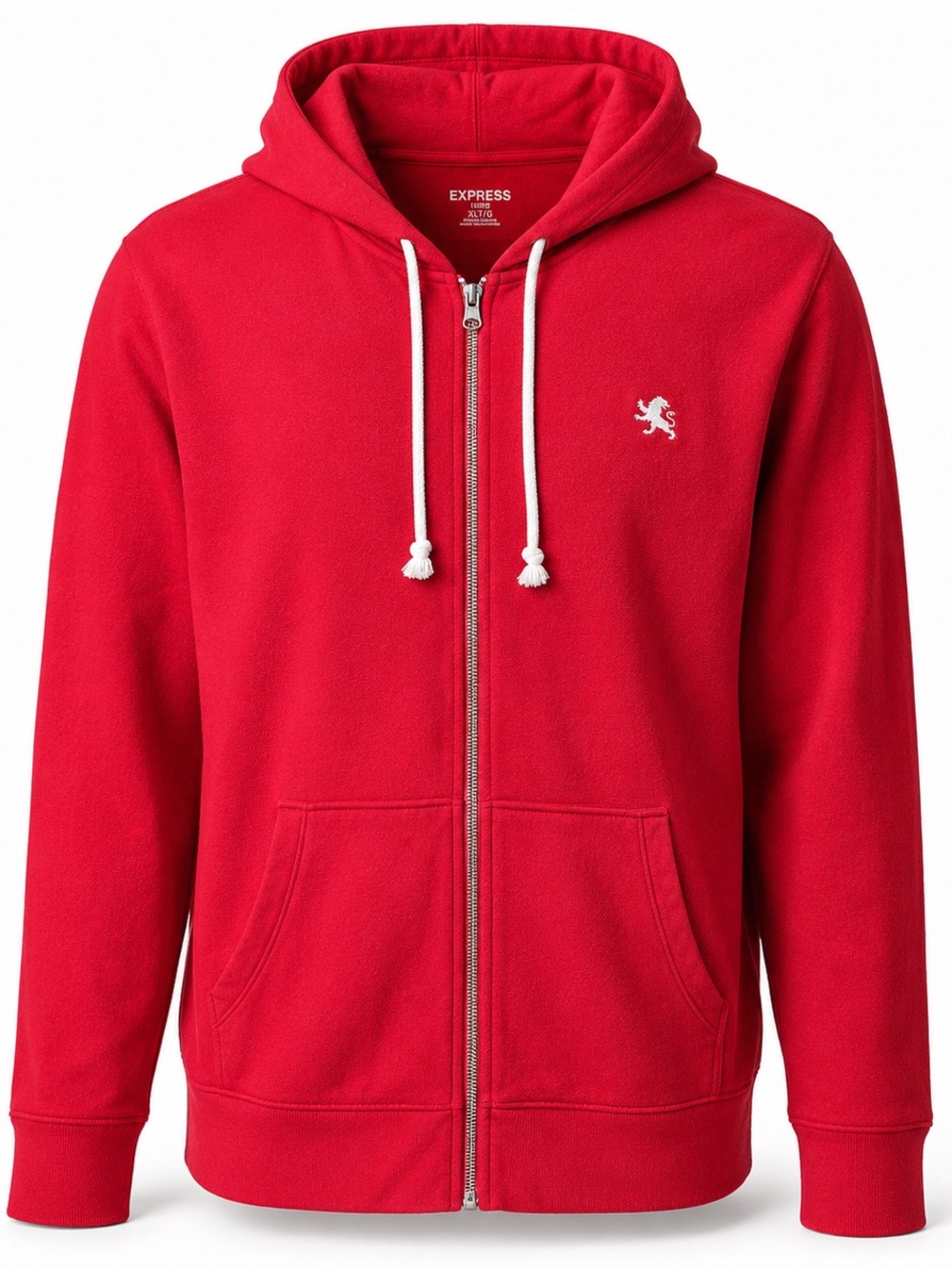 Express Men’s Red Lion Logo Fleece Full-Zip Hoodie XL